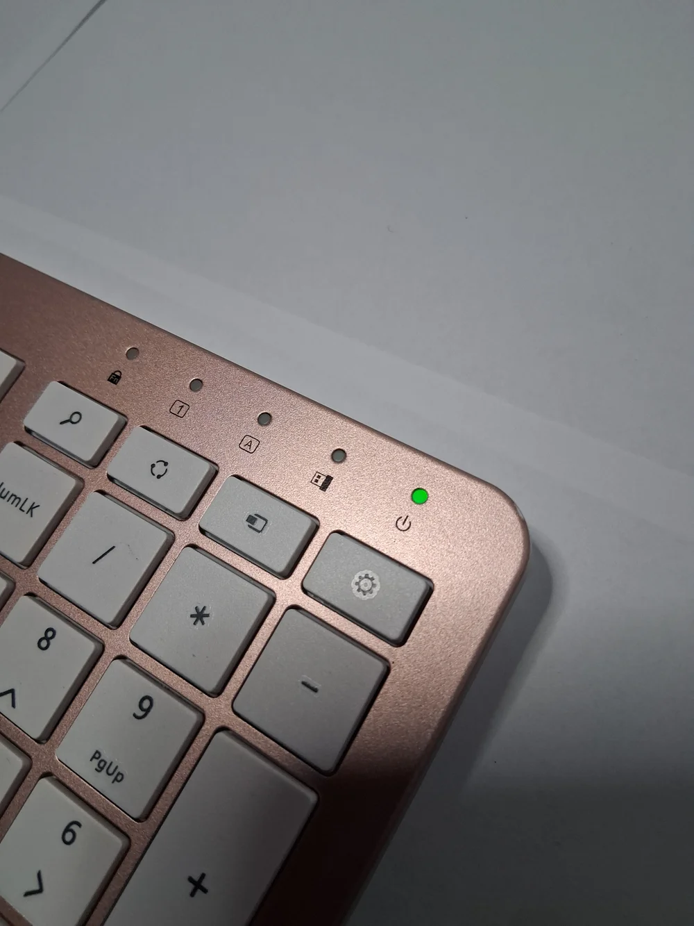 Slim Rose Gold Wireless Keyboard with White Keys